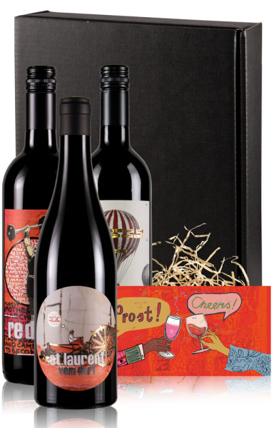 Weingeschenk "Prost!" Rotwein 3er