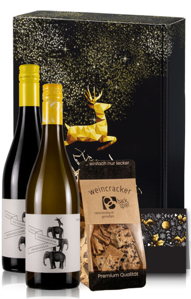 Weingeschenk Genussbox Weihnachten 2er & Weincracker