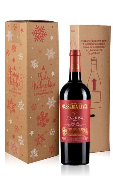 1er Wein Flaschen Versandkarton Weihnachten