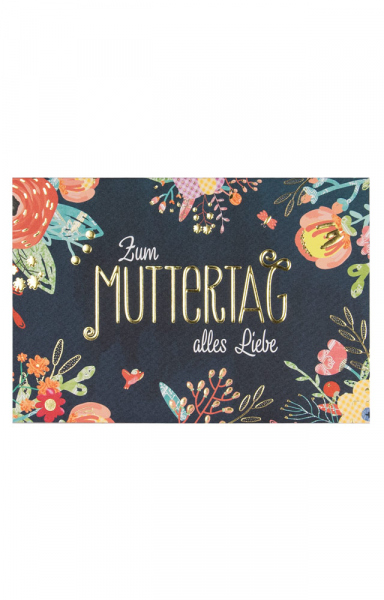 Edle Grußkarte zum Muttertag mit Schriftzug "Zum Muttertag alles Liebe"