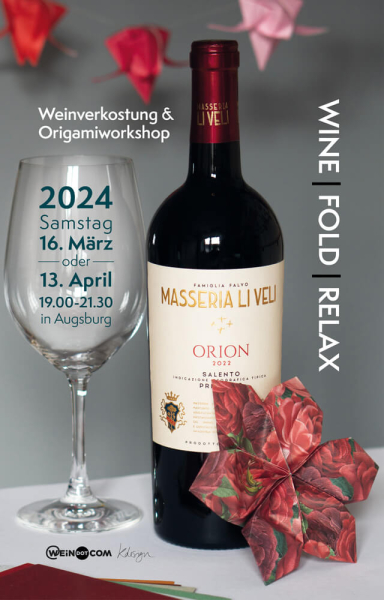 Wine Fold Relay Weinprobe & Origamiworkshop Augsburg