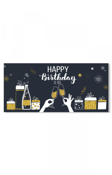 Geburtstagskarte Happy Birthday Sekt