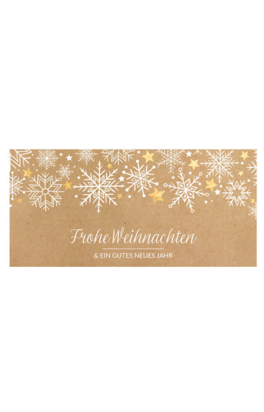 WEiNDOTCOM Weihnachtskarte Natur & Gold "Schneeflocke"