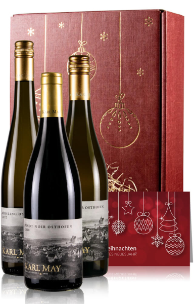 Weinpräsent Weihnachten Tradition 3 Flaschen