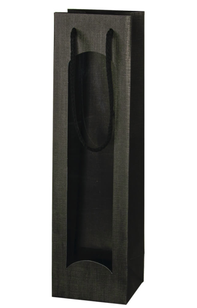 Flaschenbeutel schwarz Fenster 1er