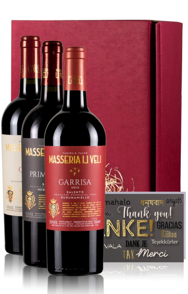 Weingeschenk THANK YOU Rotwein 3er