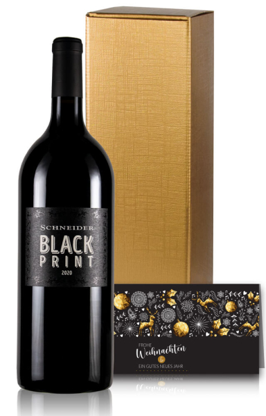 Weingeschenk Black Print Magnum Weihnachten