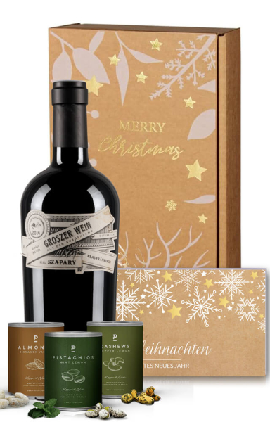 Weingeschenk Winterzauber Rotwein & Nüsse