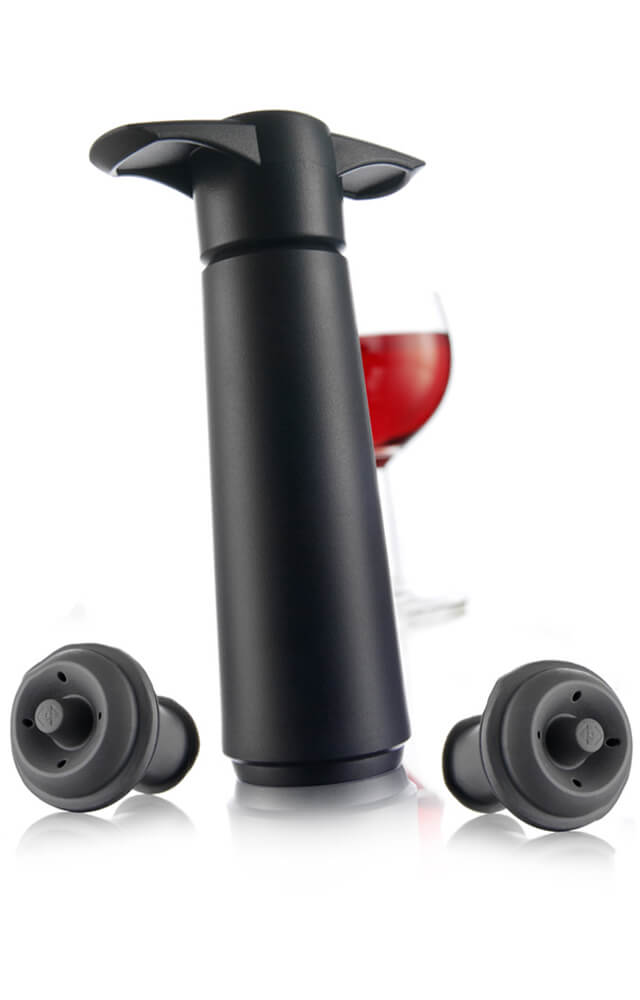Edelstahl Sunix Wine Saver Vakuumpumpe Wine Saver Edelstahl mit 4 Vakuumkorken für Weinflasche 