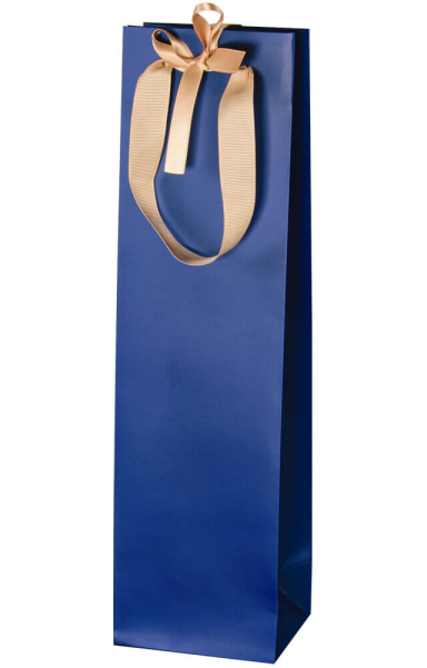 Weintragetasche mit Schleife Blau